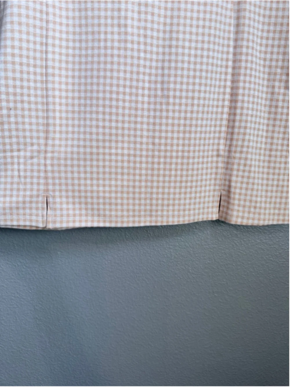 Women's Elodie Beige White Gingham Skirt XL